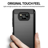 For Xiaomi Poco X3 Pro Case Cover F3 M3 M2 F2 Pro X2 F1 Anti-knock Bumper Soft TPU Rubber Carbon Fiber Phone Case Poco X3 NFC