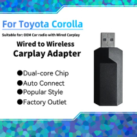 Plug and Play Apple Carplay Adapter for Toyota Corolla Mini Smart AI Box USB Dongle Car OEM Wired Car Play To Wireless Carplay