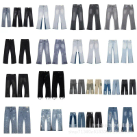 Trendy brand Gallery Dept vintage distressed splatter-dye jeans high street straight wide-leg trouse