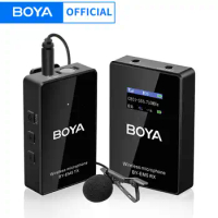 BOYA BY-EM5-K1 UHF Professional Wireless Lapel Lavalier Microphone for PC Camera Smartphone Vlogging YouTube Streaming Interview