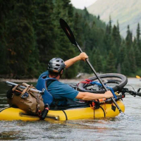 FUNWORLD Light weight TPU Packraft Inflatable Bike Rafting Boat Hovercraft River Lake Canoe Kayak Backpacking Portable Raft