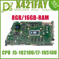 KEFU X421FAY Mainboard For Asus VivoBook X421FL X421FQY X421FA Laptop Motherboard With I5-10210U I7-10510U 8GB/16GB-RAM V2G