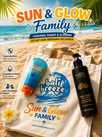 SUN & GLOW FA,MILY, SUNSCREEN BALIBREEZE KIDDOS & NOX COFFEE O2 FACIAL FOAM & FREE TOTEBAG KANVAS BA