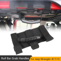 1PC Car Roof Front Back Roll Bar Grab Inner Handles Grip Wheel Trolley Door Pull Rope for Jeep-Wrangler YJ JK TJ
