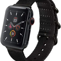 NATO Bands Compatible with Apple Watch Band 44mm 42mm 40mm 38mm, Breathable Woven Nylon Sport Strap with Metal Buckle Compatible