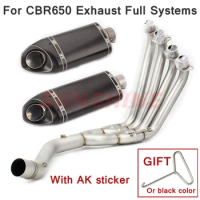 For HONDA CBR650F CBR650R CBR650 CB650F Exhaust Motorcycle Full Systems Motorcross Escape Moto Front Pipe Modified Muffler Link