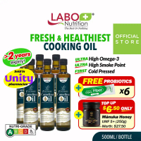 [6 12 Bottles] LABO Nutrition Camelina 500ml Healthiest Cooking Oil Unrefined Virgin Cold Pressed Na
