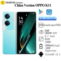 Original OPPO K11 Snapdragon 782G 6.7'' 120Hz OLED 50MP IMX890 OIS 5000mAh 100W SuperVOOC NFC OTA