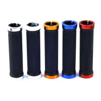 Alloy Cycling Bike Bicycle Handlebar Grips Rubber Lock-on Light Grip For Mountain Bike Folding Bike Fixed Design Bike Parts