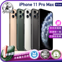 Apple A+級福利品 iPhone 11 Pro Max 512G 6.5吋（贈充電線+螢幕玻璃貼+氣墊空壓殼）