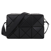 【ISSEY MIYAKE 三宅一生】BAOBAO 幾何皮質立方肩/斜背包小(霧黑色)