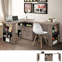 【BODEN】喬達5.9尺多功能L型伸縮書桌/工作桌/辦公桌