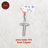 Liontin whitegold salip ad banyak emas kadar 75% berat 3,2gram