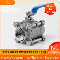 304 stainless steel threaded three piece ball valve Q61F-16P internal thread 316L internal thread valve 4 in 6 in 1 inch