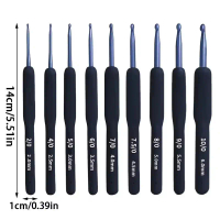 9Pcs 2-6mm Complete crochet kit Exquisite Knitting Crochet Supplies Premium Aluminum Crochet Hooks
