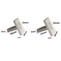 2 PCS Stainless Steel 304 Screw T Bolt 16mm/27mm Tread Rhino Thule Yakima Pro Rola Roof Rack Awning Accessories M8 Silver