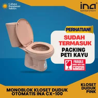 MONOBLOK KLOSET DUDUK OTOMATIS WARNA INA TOMBOL CX-100 Biru Muda