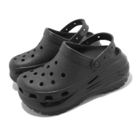 【Crocs】涼拖鞋 Classic Mega Crush Clog 男女鞋 黑 超厚底 增高 光輪克駱格 卡駱馳(207988001)