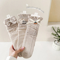 Children's Calf Socks Summer Thin Mid-Calf Socks Fresh Bow Long Socks Versatile Sweet Girls' Socks