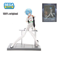 In Stock Original SEGA Neon Genesis Evangelion Figure Ayanami Rei EVA PM Combat Suit Sitting Anime Model Toys for Boys Gift