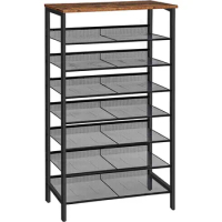8-Tier Shoe Rack Organizer, Large Capacity Metal Shelf, Sturdy Storage with Top Shelf