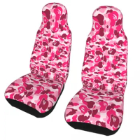 Pink Camouflage Camo Car Seat Cover Customized Automobiles Seat Covers for Cars Trucks SUV Van Auto Protector Accessories 2 PCS