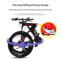 MACCE Folding Bicycle 26Inch Disc Brake Student Adult Ordinary Bicycle Mountain Bike 27Speeds