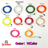 1.3mm EL Wire Electroluminescent 10 colors Choice Not Include Driver Rope Tube Flexible Neon Light For Toys Wedding Decoration