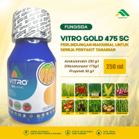 VITRO GOLD 475 SC 250ML - Fungisida Patek Busuk Buah Embun Tepung Bercak Daun Cabai