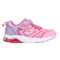 LOTTO 女中童氣墊慢跑鞋-反光 童鞋 運動 避震 LT2AKR7073 粉紅紫銀