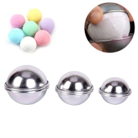 Sdotter 6pcs/set New Bath Bomb Molds Aluminum Alloy Ball Sphere Bath Bomb Mold Cake Baking Pastry Mould