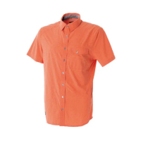【Wildland 荒野】男款 彈性格子布短袖襯衫《橘》春夏款/短袖/襯衫/0A51208(悠遊山水)