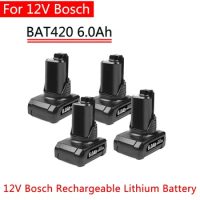 Bosch-batería iones litio 12V, 6.0Ah, batería repuesto para Bosch BAT411, BAT412, BAT413, BAT414,10,8 V, herramienta