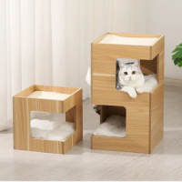 Small Cat Tree for Indoor Cat Tower 3 Levels Spacious Top Scratching Pad Furniture Stand House Cat Scratching Post Pet Toys