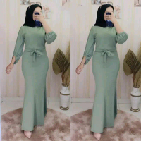 Dress Duyung mahalini - Gamis Mermaid Cringkle Premium - Dress kondangan Ootd Masa kini Fit  Mewah