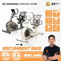 BODIMAX RECUMBENT BIKE / 14 Level Resistance / Sepeda Statis 120KG / Olahraga Santai Grey
