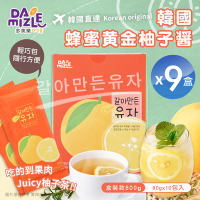 【DAMIZLE】韓國進口 蜂蜜黃金柚子醬800gx9盒（10包入/隨手包/沖泡/柚子茶/水果茶）