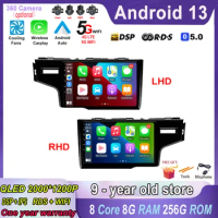 GPS Navigation Stereo for Honda Jazz 3 2015 - 2020 Fit 3 GP GK 2013 - 2020 LHD / RHD Android 13 Auto Car Radio Multimedia Video