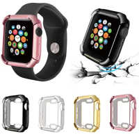 Silicone Cover for Apple Watch 40mm 44mm Case TPU Shell Shockproof Plated Soft Case for iWatch Series 4 Cover