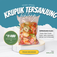 Krupuk Mentah Tersanjung atau Bintang Cap Tiga Burung Ababil 1 kg Camilan Goreng