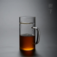 家用泡茶杯簡易方便沖茶器玻璃杯花茶杯月牙杯過濾茶水分離1入