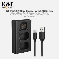 K&F Concept LCD Dual Smart Charger Sony NP-FW50 with Type-C Fast Charging USB