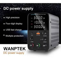 WANPTEK DC Power Supply Adjustable Digital PSU 30V 10A - Pengaturan Voltase dan Ampere, Layar Digita