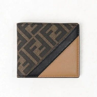 Dompet FENDI FF DIAGONAL BIRCH BROWN BEIGE WALLET 100% ORIGINAL