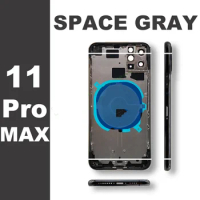 Original for iPhone 11 Pro Max Back Housing Battery Door Glass Cover + Side Buttons+ Sim Card Tray for iPhone 11pro max