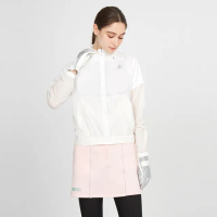 【Munsingwear】企鵝牌 女款白色可拆帽領抽褶薄外套 MLTL6601