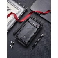 New Men's Wallet Long Large Capacity Zipper Bag ID Holder Multi-Function Coin Purse Phone Wallet