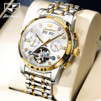 JSDUN 8942 Mechanical Fashion Watch Gift Round-dial Stainless Steel Watchband