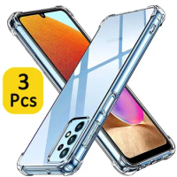 3 Pcs Clear Case For Samsung Galaxy A32 4G A72 5G A52s 5G A22 4G Thick Shockproof Soft Silicone Phone Cover for Samsung A52 5G