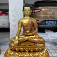 1 meter high Tibetan Tantric Pure Copper Gilded Shakyamuni Green Tara Buddha Statue Ornament